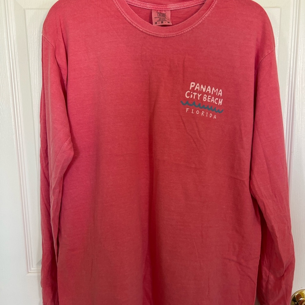 Comfort Colors Panama City Beach Long Sleeve Tee - Coral